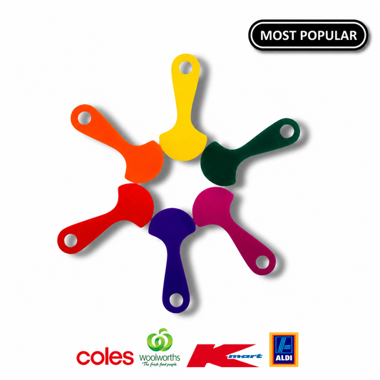 6X Shopping Trolley Key Tokens – Trolley Token Keyring Value Pack