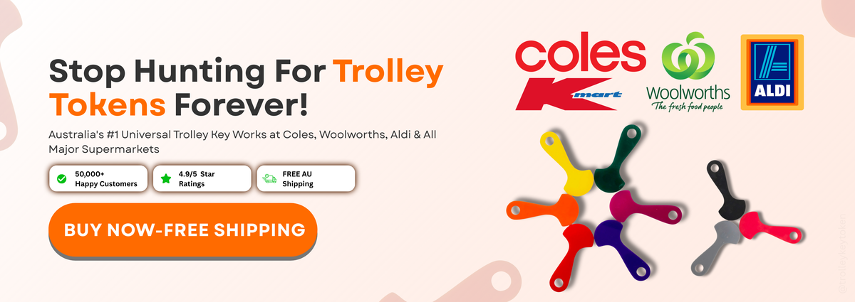 Trolley Coin Keychains Australia | Reusable Shopping Trolley Tokens