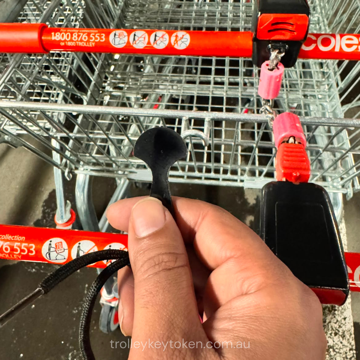 3x Black Shopping Trolley Key Tokens – Reusable Trolley Coin Alternative
